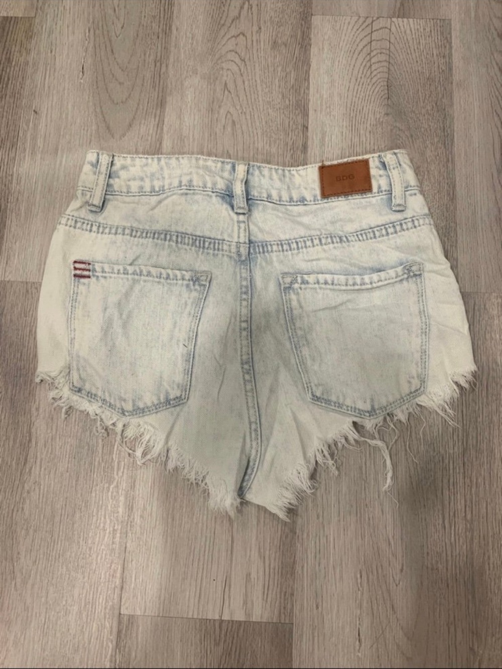 BDG Light Wash Distressed Denim Shorts